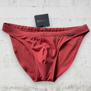 TEAMM8 Statement Men's Bikini Swim Brief Sz S Terracotta